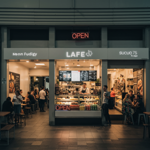 Customers enjoying a vibrant cafe atmosphere, showcasing a successful local business that benefited from a business loan for growth or expansion.